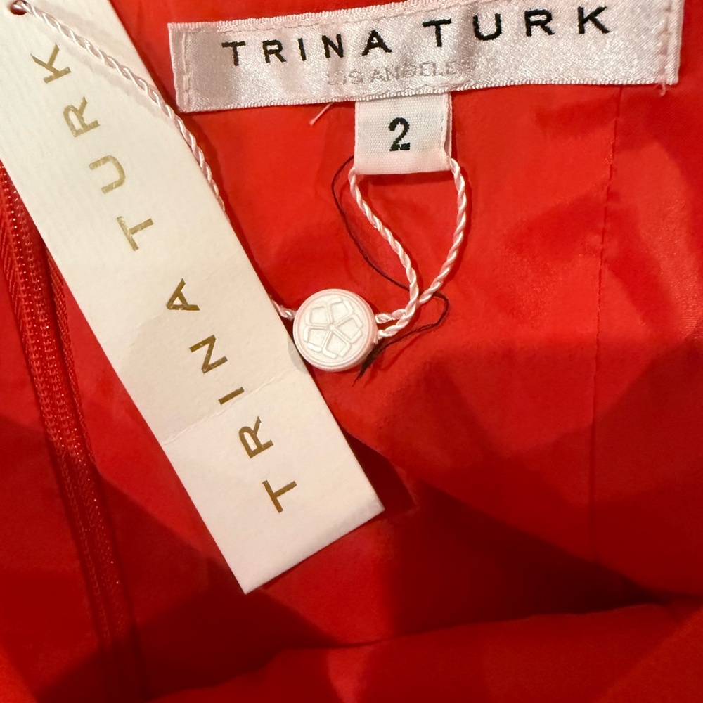 NWT Trina Turk Red Sleeveless Wide-Leg Jumpsuit Belted Size 2 - Picture 2 of 4